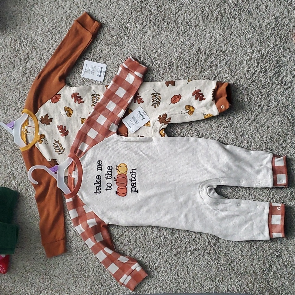 Baby 12month Onesies Halloween Pumpkin Patch Fall Autumn Thanksgiving costume